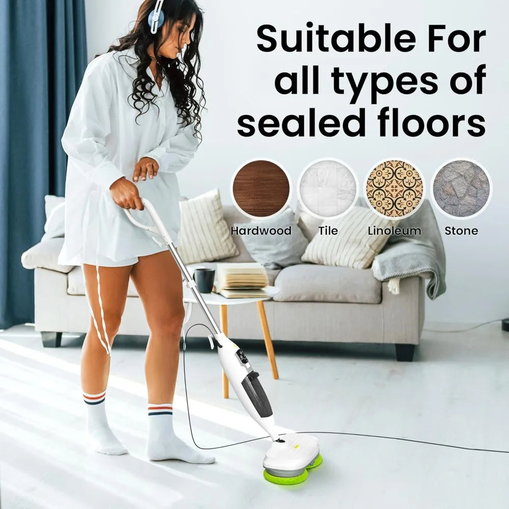 Electric Steam Mop – 15-in-1 Detachable Floor Scrubber with 3 Steam Modes – Electric Mop for Hardwood Floors