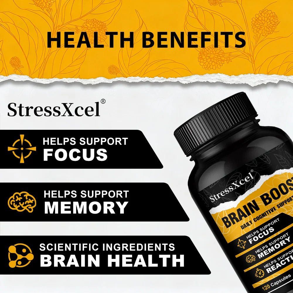 Brain Booster Capsules, Phosphatidylserine, Memory, Focus, Energy, Clarity, Stamina & Cognitive Energy Support, Antioxidant