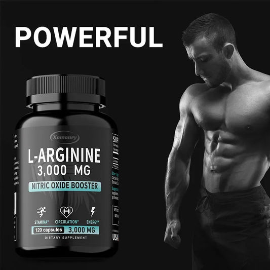 L-Arginine 3000mg - Men's Strength and Endurance Supplement To Improve Sexual Performance and Support Reproductive Health