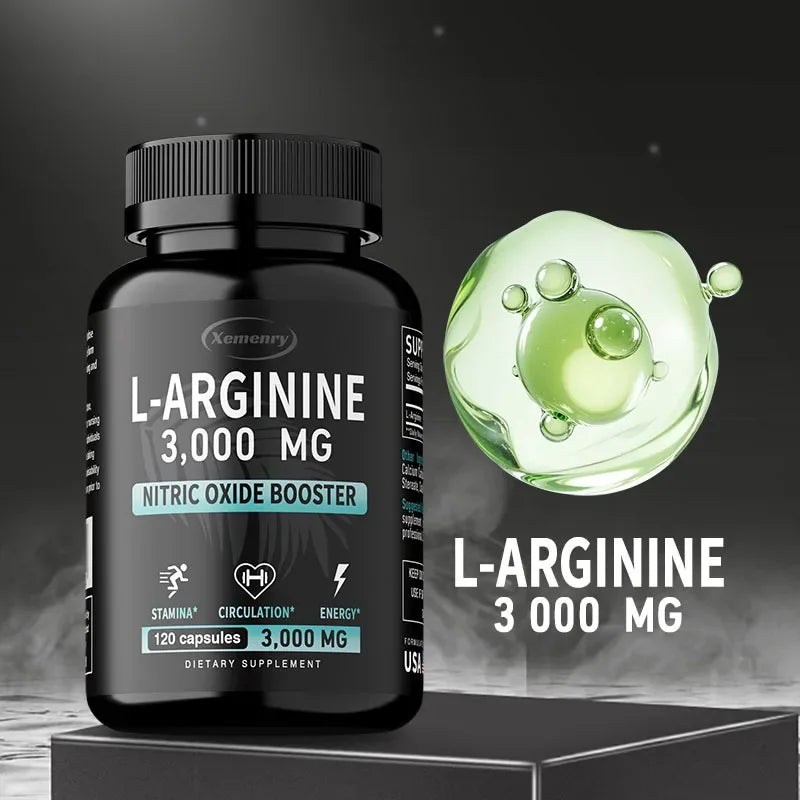 L-Arginine 3000mg - Men's Strength and Endurance Supplement To Improve Sexual Performance and Support Reproductive Health