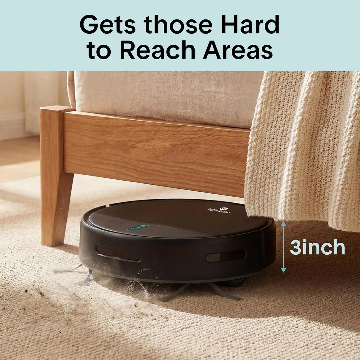 Automatic Robot Vacuum Cleaner and Mop Combo, App Control, 3 Cleaning Modes, Smart Anti-Fall Sensors