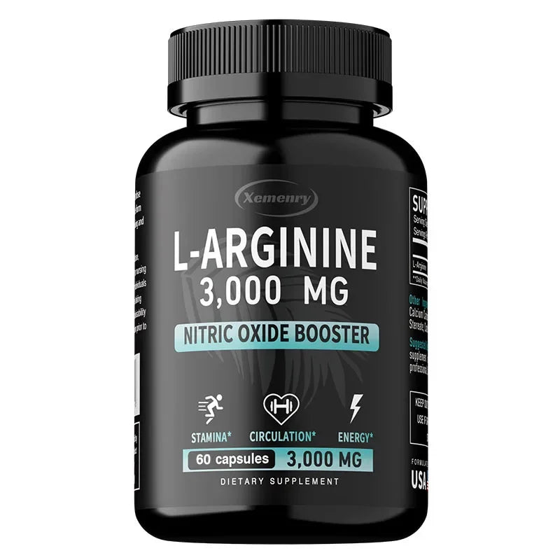 L-Arginine 3000mg - Men's Strength and Endurance Supplement To Improve Sexual Performance and Support Reproductive Health
