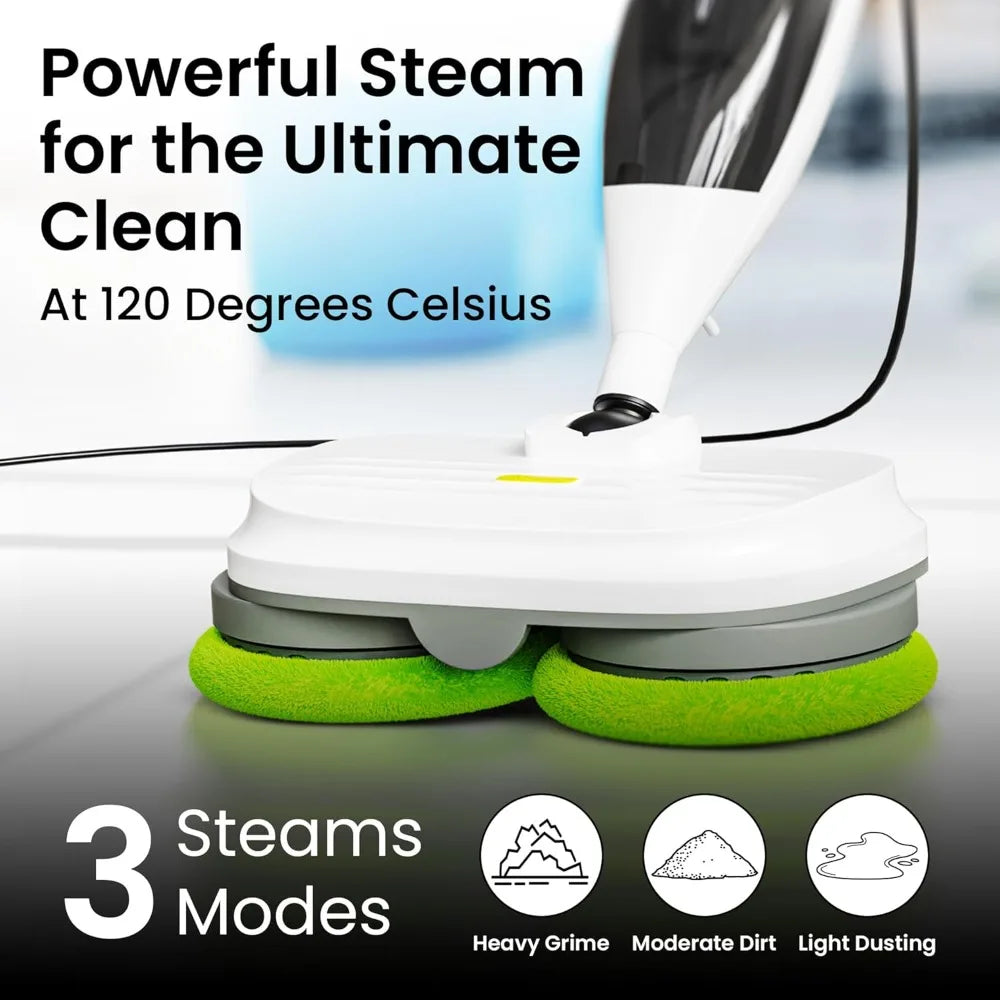 Electric Steam Mop – 15-in-1 Detachable Floor Scrubber with 3 Steam Modes – Electric Mop for Hardwood Floors
