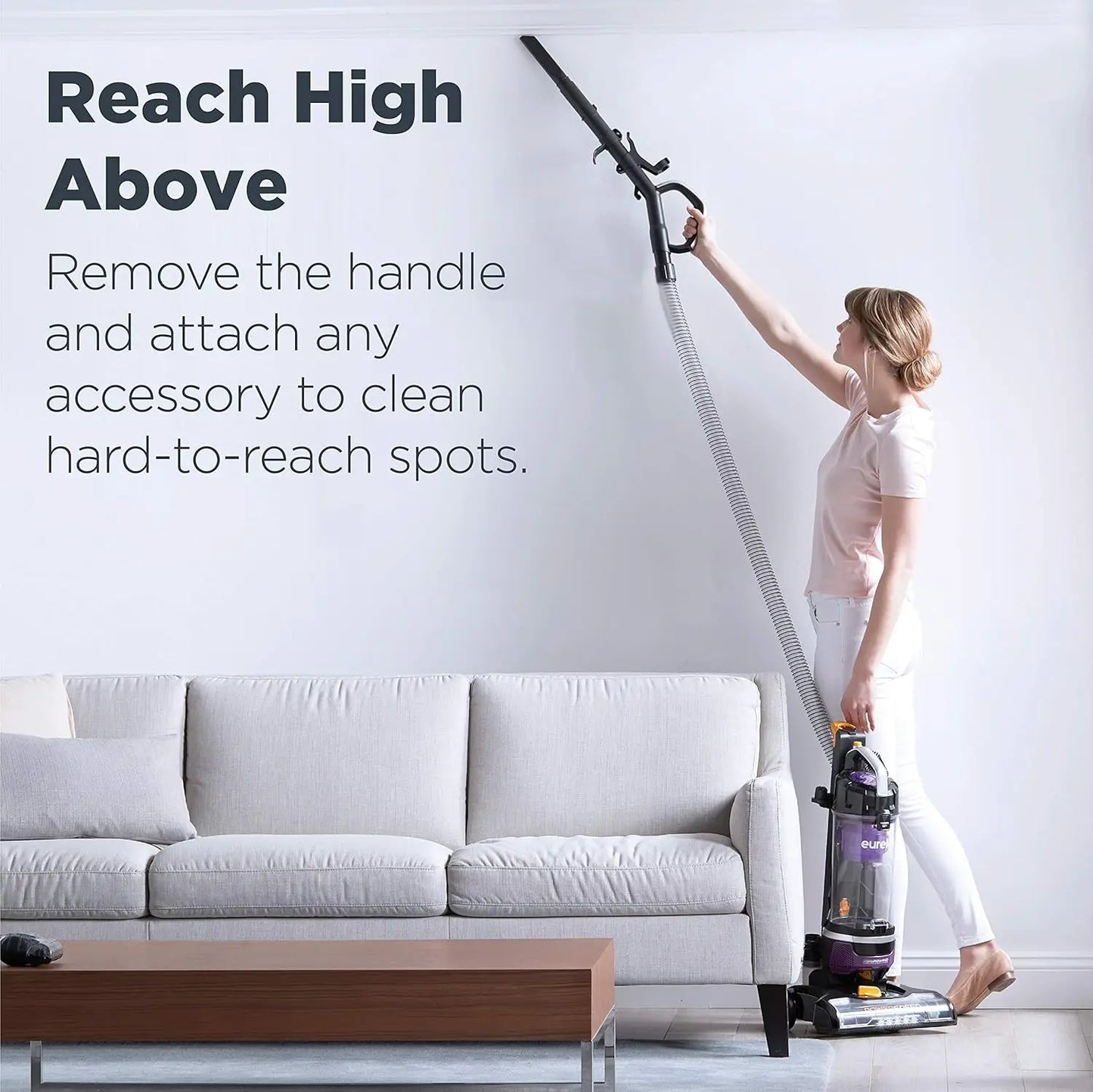 PowerSpeed NEU202 Upright Vacuum Cleaner Lightweight Powerful Carpet And Floor Cleaning Purple with Automatic Cord Rewind