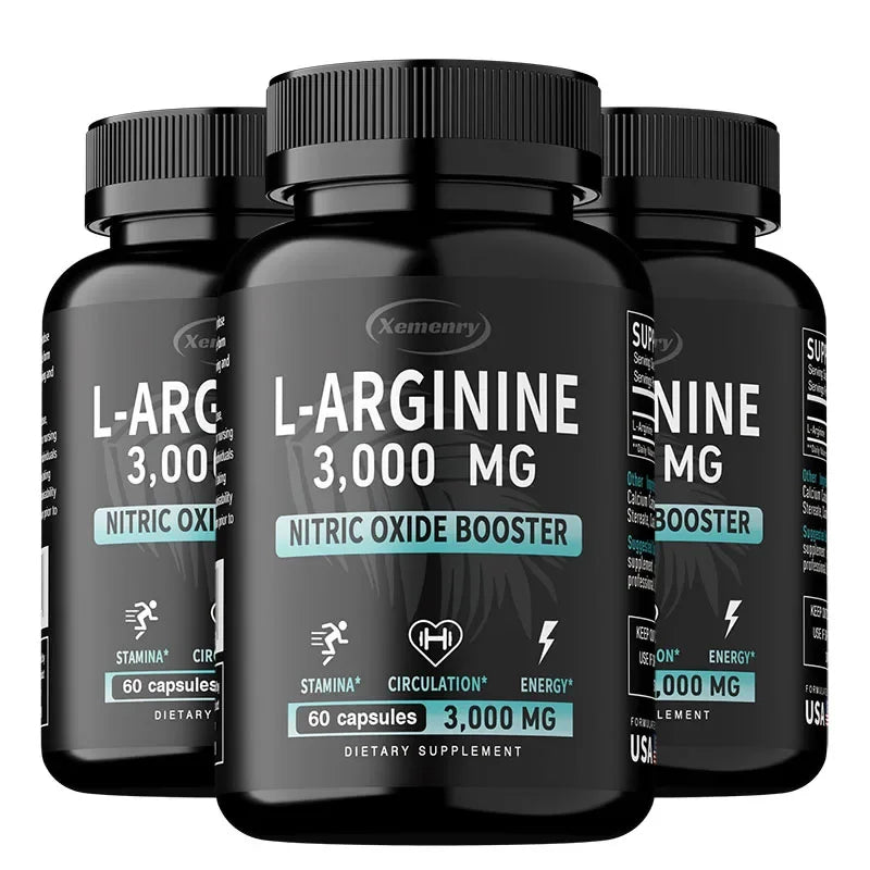 L-Arginine 3000mg - Men's Strength and Endurance Supplement To Improve Sexual Performance and Support Reproductive Health
