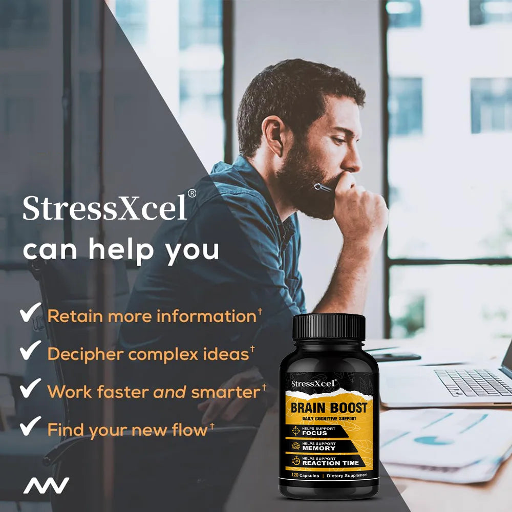 Brain Booster Capsules, Phosphatidylserine, Memory, Focus, Energy, Clarity, Stamina & Cognitive Energy Support, Antioxidant