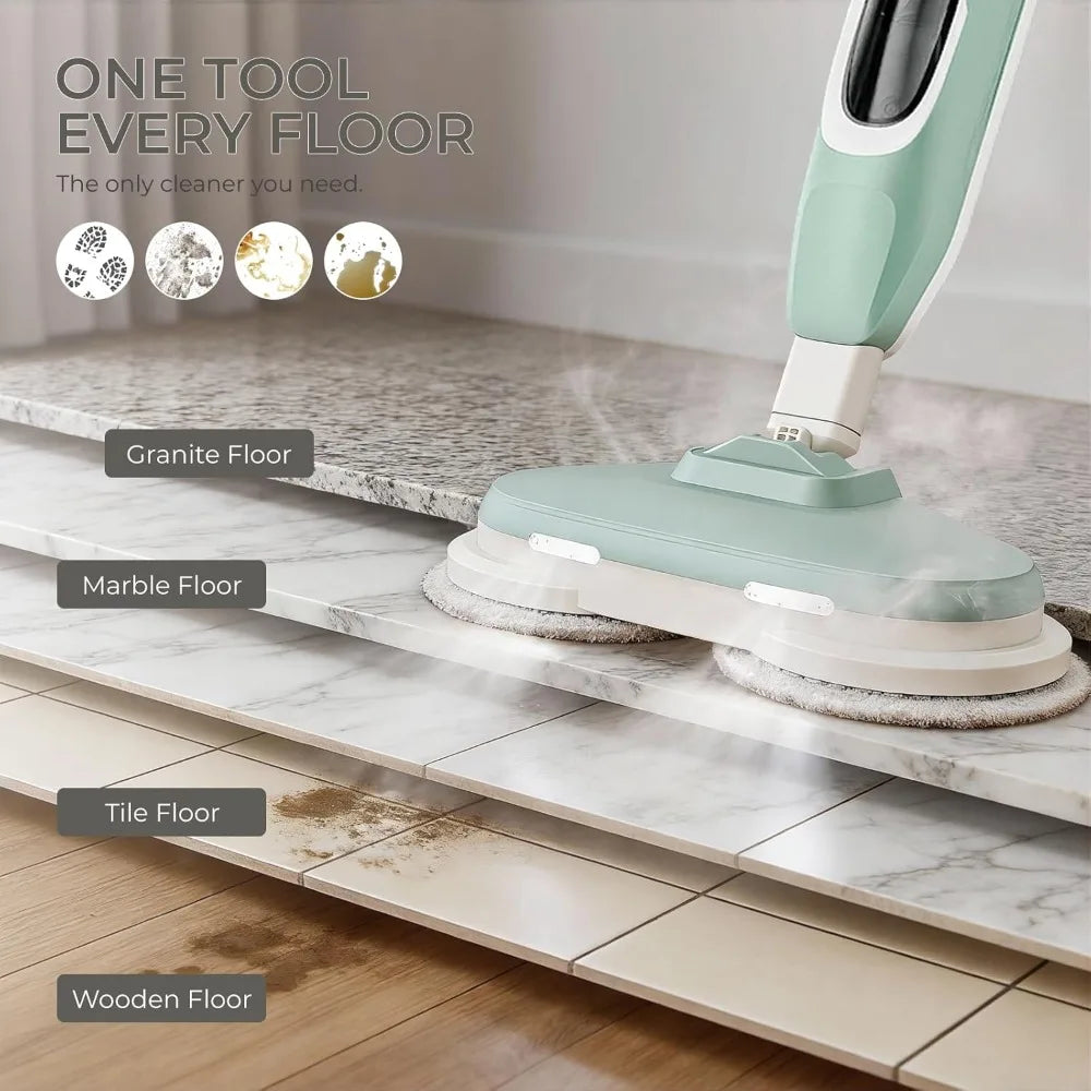 Apical Life Steam & Scrub Steam Mop, All-in-One Scrubbing and Sanitizing Hard Floor Cleaner, LED Headlights