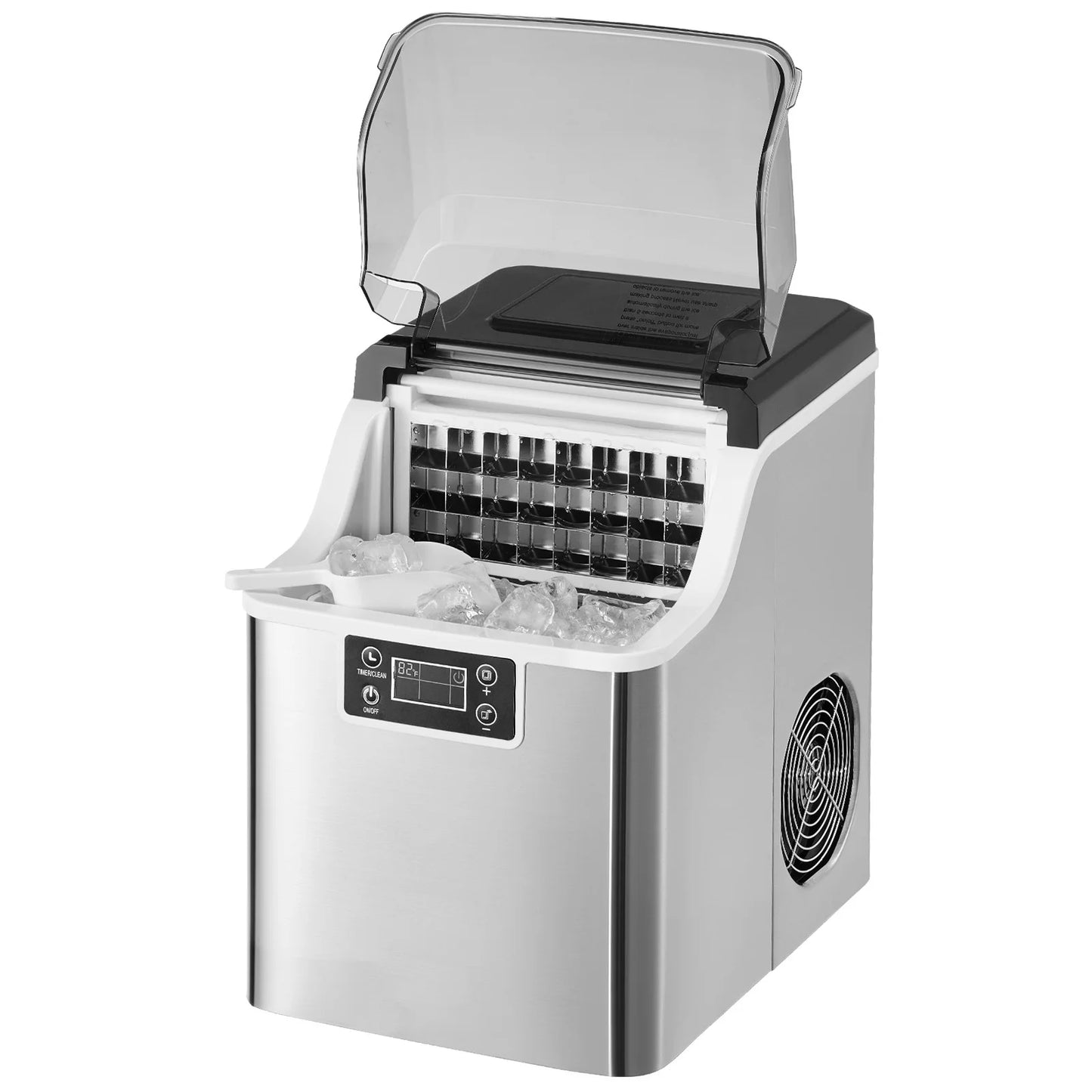 SucceBuy Countertop Ice Maker 24/32 Cubes Ready in 15 Mins 45/46 lbs in 24Hrs Self-Cleaning Portable Ice Maker for Home Office
