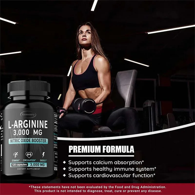 L-Arginine 3000mg - Men's Strength and Endurance Supplement To Improve Sexual Performance and Support Reproductive Health