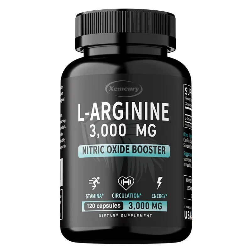 L-Arginine 3000mg - Men's Strength and Endurance Supplement To Improve Sexual Performance and Support Reproductive Health