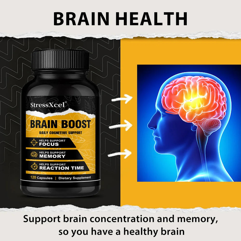Brain Booster Capsules, Phosphatidylserine, Memory, Focus, Energy, Clarity, Stamina & Cognitive Energy Support, Antioxidant
