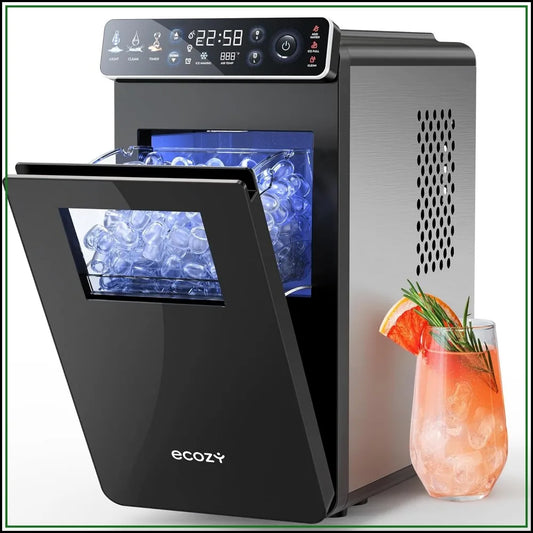 Ice Maker Countertop, Ultra Slim with Full-Color Panel, 26 lbs/24H, Timer, Two Ice Sizes, Self-Cleaning for Home/Kitchen/RV